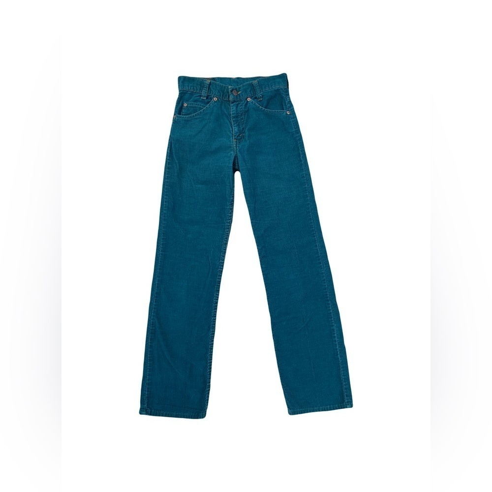 Vintage Orange Tab Teal Corduroy Student Fit Levi's 26x30